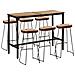 Set Bar 7pz Legno Massello Mango Grezzo E Metallo - Foto miniatura 1