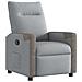 Poltrona Reclinabile In Tessuto Grigio Chiaro - Foto miniatura 2