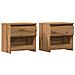 Comodini 2pz Rovere Artigianale 40x30x39cm In Legno Multistrato - Foto miniatura 2