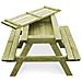 Lusso Casadino -  Tavolo Da Picnic Per Bambini Con Panche 90x90x58 Cm In Pino - Foto miniatura 4