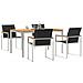 Set da Giardino 5 Pezzi in Legno Massello di Acacia , Tavolo da Pranzo Esterno 150x90x75 cm in Legno Massello di Acacia - Foto miniatura 3