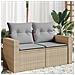 Divano da Giardino con Cuscini a 2 Posti Beige in Polyrattan - Foto miniatura 2