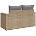 Divano da Giardino con Cuscini a 2 Posti Beige in Polyrattan - Foto miniatura 6