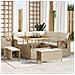 Set Divano Giardino 8 Pezzi con Cuscini Beige Polyrattan Acacia, Set da Pranzo Giardino 3 Pezzi con Cuscini Beige Polyrattan Acacia - Foto miniatura 2