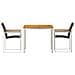 Set pranzo giardino  3 pezzi legno massello di acacia, Tavolo pranzo esterno  90x90x74.5 cm legno massello di acacia - Foto miniatura 7