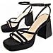 Sandalo Con Tacco Da Donna Nero Materiale Sintetico - Foto miniatura 1
