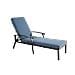 Mobili Da Salotto Con Chaise Longue, Con Cuscino In Cotone Impermeabile Blu, Alluminio Antiruggine Reclinabile Regolabile (1 Pz) - Foto miniatura 4