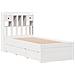 Letto Libreria senza Materasso Bianca 90x200 cm Legno di Pino - Foto miniatura 3