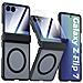 Custodia Con Anello Magnetico Per Samsung Galaxy Z Flip7, Cover Protettiva Completa In Pc Black - Foto miniatura 1
