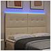 Testiera LED con luci a strisce a LED Crema 160 cm Poliestere - Foto miniatura 4