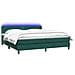 Letto a Molle con Materasso e LED Verde Scuro 180x220 cm Velluto - Foto miniatura 3