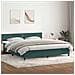 Letto a Molle con Materasso e LED Verde Scuro 180x220 cm Velluto - Foto miniatura 4