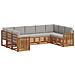 Set divani con cuscino 9 pcs Grigio Naturale e Chiaro - Foto miniatura 1