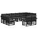 Set di divani da esterno 12 pcs Nero e Grigio scuro Poliestere - Foto miniatura 1