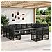 Set di divani da esterno 12 pcs Nero e Grigio scuro Poliestere - Foto miniatura 2