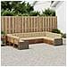 Set di divani da esterno con cuscino 9 pcs Naturale e Beige - Foto miniatura 2