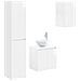 Set di mobili per il bagno 3 pz Bianco Lucido - Foto miniatura 1