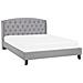 Letto In Tessuto Grigio Chiaro 140 X 200 Cm Bordeaux - Foto miniatura 3