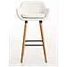Set 2 Sgabelli Bar Grant in Similpelle e Legno di Faggio Seduta Rimovibile - Coppia Sgabelli Alti Cucina con Schienale e Braccioli, H 79 Bianco - Foto miniatura 2