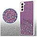 Custodia Compatibile Con Samsung Galaxy S21 Plus In Viola Con Glitter - Coperchio Protettivo In Silicone Tpu Flessibile Con Glitter Scintillanti - Foto miniatura 5