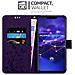 Custodia Compatibile Con Huawei Mate 20 Lite In Lilla Scuro Fiore - Coperchio Protettivo In Design Floreale Con Chiusura Magnetica, Funzione Stand E Slot Per Carte - Foto miniatura 3