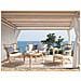 Set Da Giardino Con Tavolo 4 Posti Brindisi Rattan Naturale - Foto miniatura 1