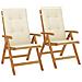 Sedie da Giardino Reclinabili con Cuscini 2 pz in Legno di Teak - Foto miniatura 1