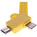 Connettore 2 In 1 Semirigido Ip5/6 E Micro Usb 8x2 Cm. Colore Giallo - Foto miniatura 2
