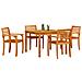 Set da giardino da pranzo 5 pezzi in legno massello di acacia - Foto miniatura 3