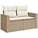 Divano da Giardino con Cuscini a 2 Posti Beige in Polyrattan - Foto miniatura 1
