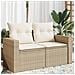 Divano da Giardino con Cuscini a 2 Posti Beige in Polyrattan - Foto miniatura 2