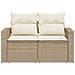Divano da Giardino con Cuscini a 2 Posti Beige in Polyrattan - Foto miniatura 4