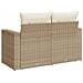 Divano da Giardino con Cuscini a 2 Posti Beige in Polyrattan - Foto miniatura 6