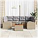 Set divani giardino  7 Pezzi con Cuscini Beige Polyrattan Acacia, Divano giardino  due posti con spazio stoccaggio e cuscini Beige Polyrattan - Foto miniatura 3