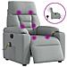 Poltrona Reclinabile Massaggio Elettrica Grigio Chiaro Tessuto - Foto miniatura 1