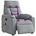 Poltrona Reclinabile Massaggio Elettrica Grigio Chiaro Tessuto - Foto miniatura 3