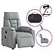 Poltrona Reclinabile Massaggio Elettrica Grigio Chiaro Tessuto - Foto miniatura 9