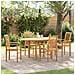 Set pranzo giardino  5 pezzi in legno massello di teak, Sedia da giardino impilabile  2 pz in legno massello di teak - Foto miniatura 2