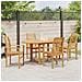 Set pranzo giardino  5 pezzi in legno massello di teak, Sedia da giardino impilabile  2 pz in legno massello di teak - Foto miniatura 4