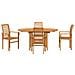 Set pranzo giardino  5 pezzi in legno massello di teak, Sedia da giardino impilabile  2 pz in legno massello di teak - Foto miniatura 7
