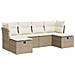 Set Divano da Giardino 6 pz con Cuscini Beige in Polyrattan - Foto miniatura 1