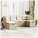 Set Divano da Giardino 6 pz con Cuscini Beige in Polyrattan - Foto miniatura 2