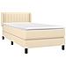 Giroletto a Molle con Materasso Crema 100x200 cm in Tessuto - Foto miniatura 3