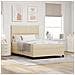 Letto con Rete a Molle con Materasso & LED Crema 140x200 cm Tessuto - Foto miniatura 2