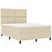 Letto con Rete a Molle con Materasso & LED Crema 140x200 cm Tessuto - Foto miniatura 6