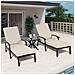 Mobili Da Salotto Con Chaise Longue, Con Cuscino In Cotone Impermeabile Beige, Alluminio Antiruggine Reclinabile Regolabile (1 Pz) - Foto miniatura 4