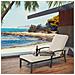Mobili Da Salotto Con Chaise Longue, Con Cuscino In Cotone Impermeabile Beige, Alluminio Antiruggine Reclinabile Regolabile (1 Pz) - Foto miniatura 1