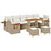Set Divano da Giardino 10 pcs Beige 90 x 55 x 71 cm Poly Rattan - Foto miniatura 1