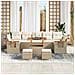 Set Divano da Giardino 10 pcs Beige 90 x 55 x 71 cm Poly Rattan - Foto miniatura 3