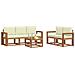 Set di divani da esterno con cuscino 6 pcs Naturale e Crema - Foto miniatura 3